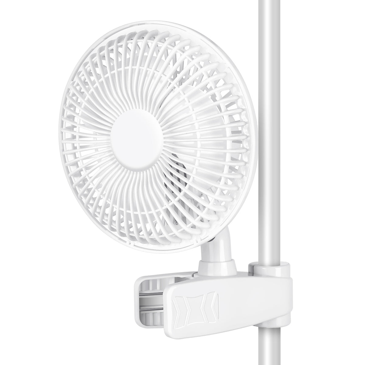 Healsmart 6 Inch Grow Tent Poles Clip Fan, Monkey Fan, Manually Adjustable 90 Angles, 15W, 2 Speeds Control, 63 Inch Cord Length, White White Plastic