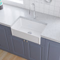 30 Inch Fireclay Kitchen Sink Farmhouse Reversiable Single Bowl, Apron Farm White Single Bowl Sink Antique White Ceramic