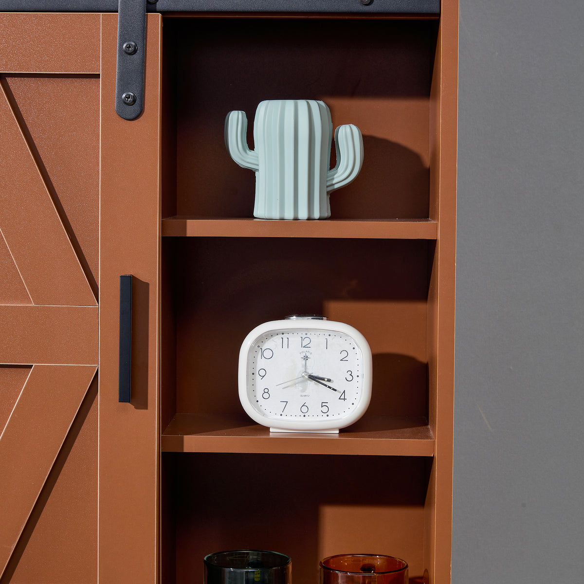 Wood Wall Mounted Storage Cabinet, 5 Layer Toilet Bathroom Storage Cabinet, Multifunctional Cabinet With Adjustable Door, Chocolate Brown Espresso Mdf