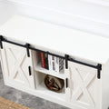 White Decorative Wooden Tv Storage Cabinet With Two Sliding Barn Doors, Available For Bedroom, Living Room, Corridor. White Mdf