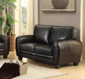 Modern Living Room Furniture 1Pc Loveseat Black Faux Leather Covering Retro Styling Furniture Black Primary Living Space Contemporary,Modern,Retro Solid Wood
