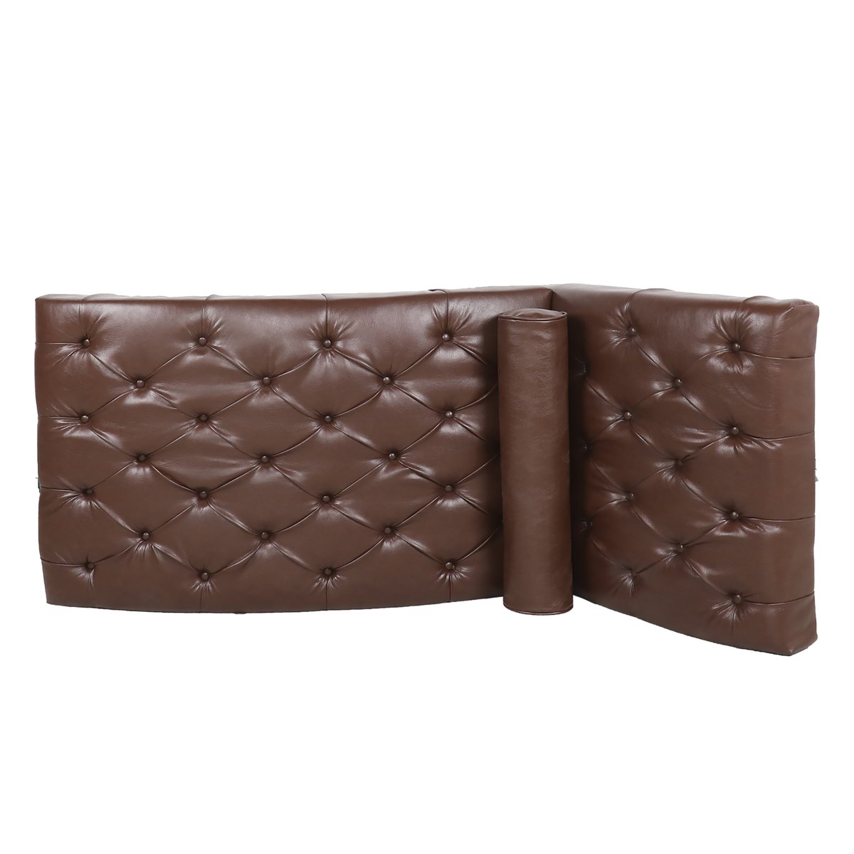 Upholstered Chaise Lounge Dark Brown Pu