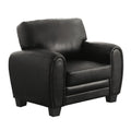 Modern Living Room Furniture 1Pc Chair Black Faux Leather Covering Retro Styling Furniture Black Primary Living Space Contemporary,Modern,Retro Solid Wood
