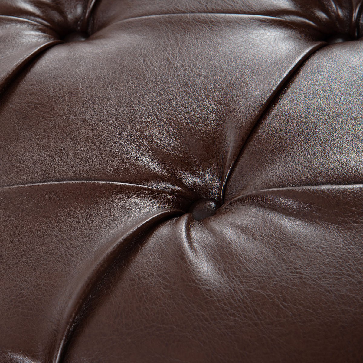 Upholstered Chaise Lounge Dark Brown Pu