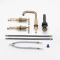 8 In. Widespread Double Handle Bathroom Faucet With Pop Up Drain In Brushed Gold Brushed Gold Brass