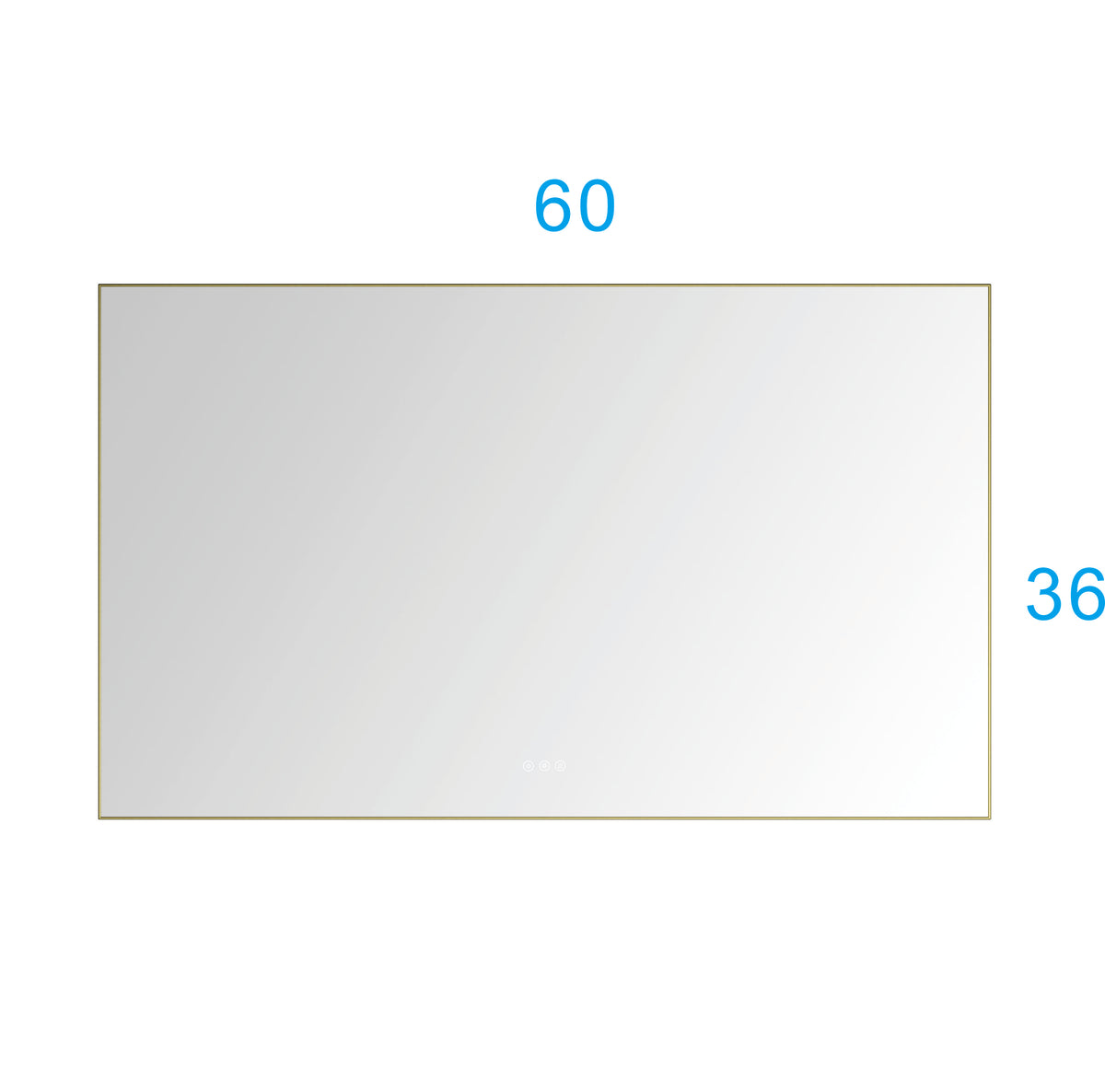 60X 36Inch Led Mirror Bathroom Vanity Mirror With Back Light, Wall Mount Anti Fog Memory Large Adjustable Vanity Mirror Gold Aluminium