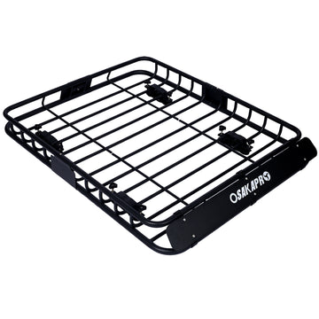 Rooftop Cargo Carrier Basket Motoring Roof Rack,Top Mount Roof Rack 42" Black Steel Black Steel