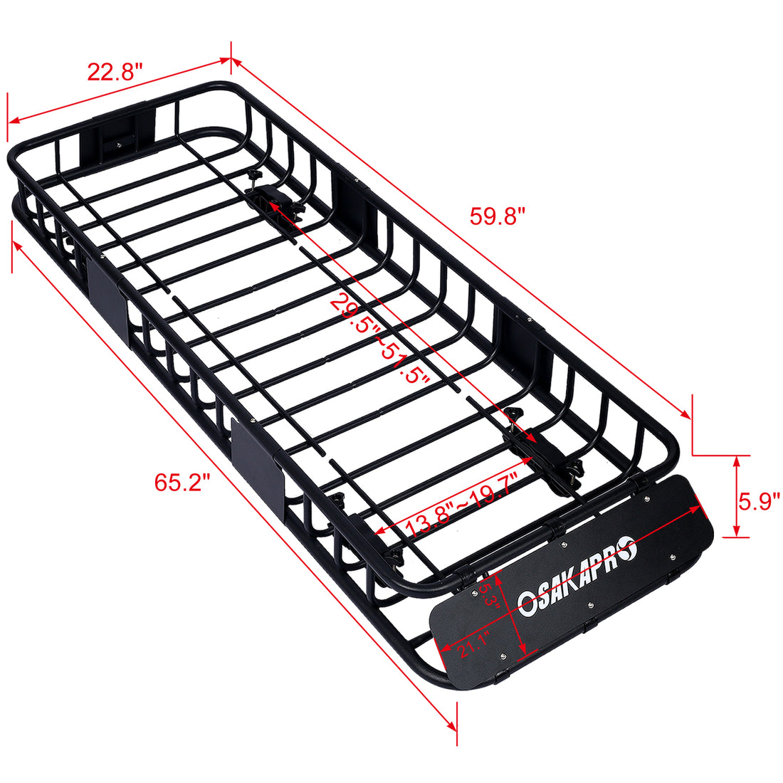 Rooftop Cargo Carrier Basket Motoring Roof Rack,Top Mount Roof Rack 64" Black Steel Black Steel