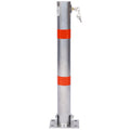 Parking Bollard,Pole Barrier With Lock ,Car Parking Protection Posts,Home Garage Street Decor ,Parking Barrier Round Gray Gray Steel