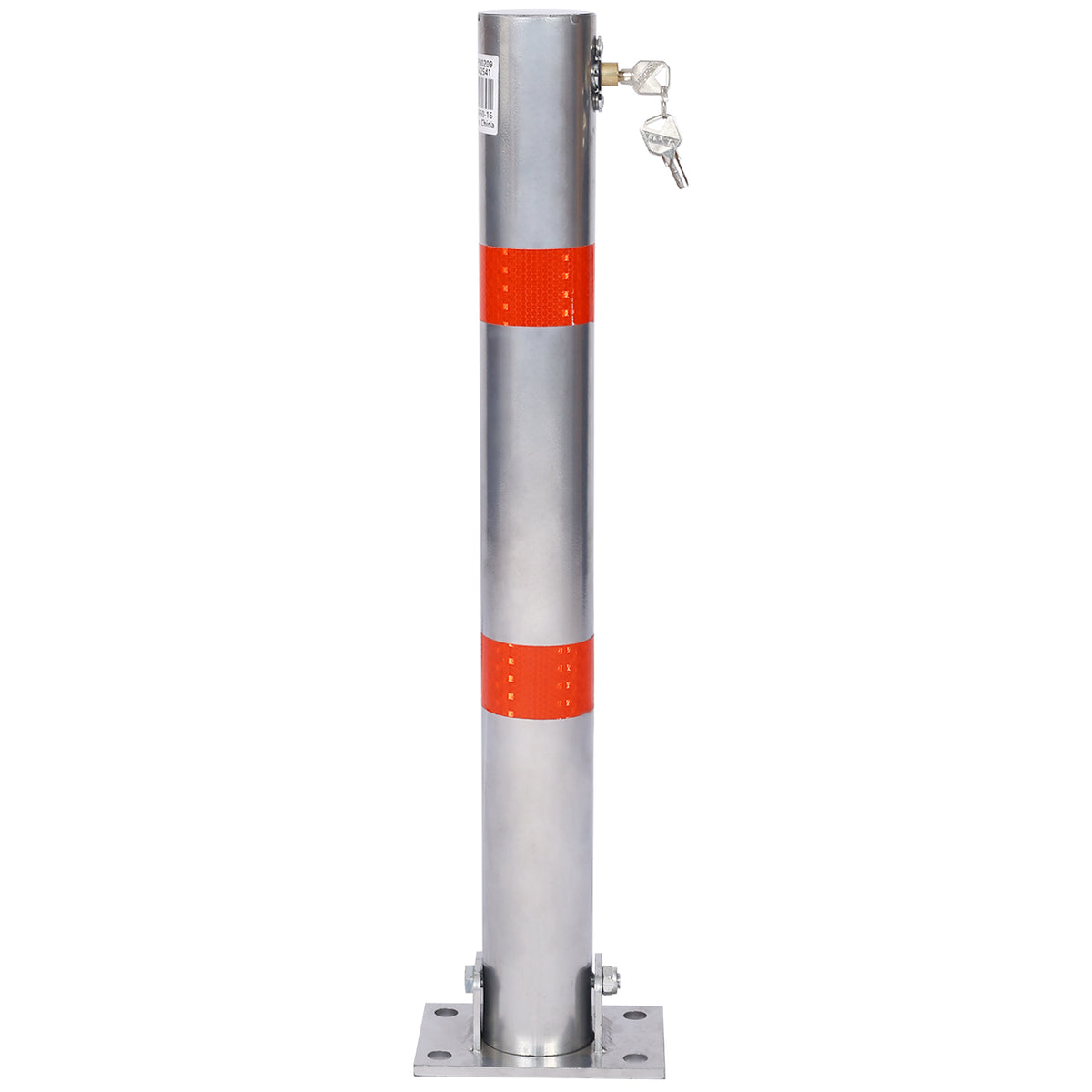 Parking Bollard,Pole Barrier With Lock ,Car Parking Protection Posts,Home Garage Street Decor ,Parking Barrier Round Gray Gray Steel