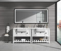 88 In. W X 38 In. H Super Bright Led Bathroom Mirror With Lights, Metal Frame Mirror Wall Mounted Lighted Vanity Mirrors For Wall, Anti Fog Dimmable Led Mirror For Makeup, Horizontal Verti Matte Black Aluminium