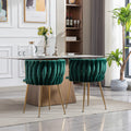 Dining Chair,Thickened Fabric Chairs With Wood Legs Set Of 2,Green Green Foam Fabric