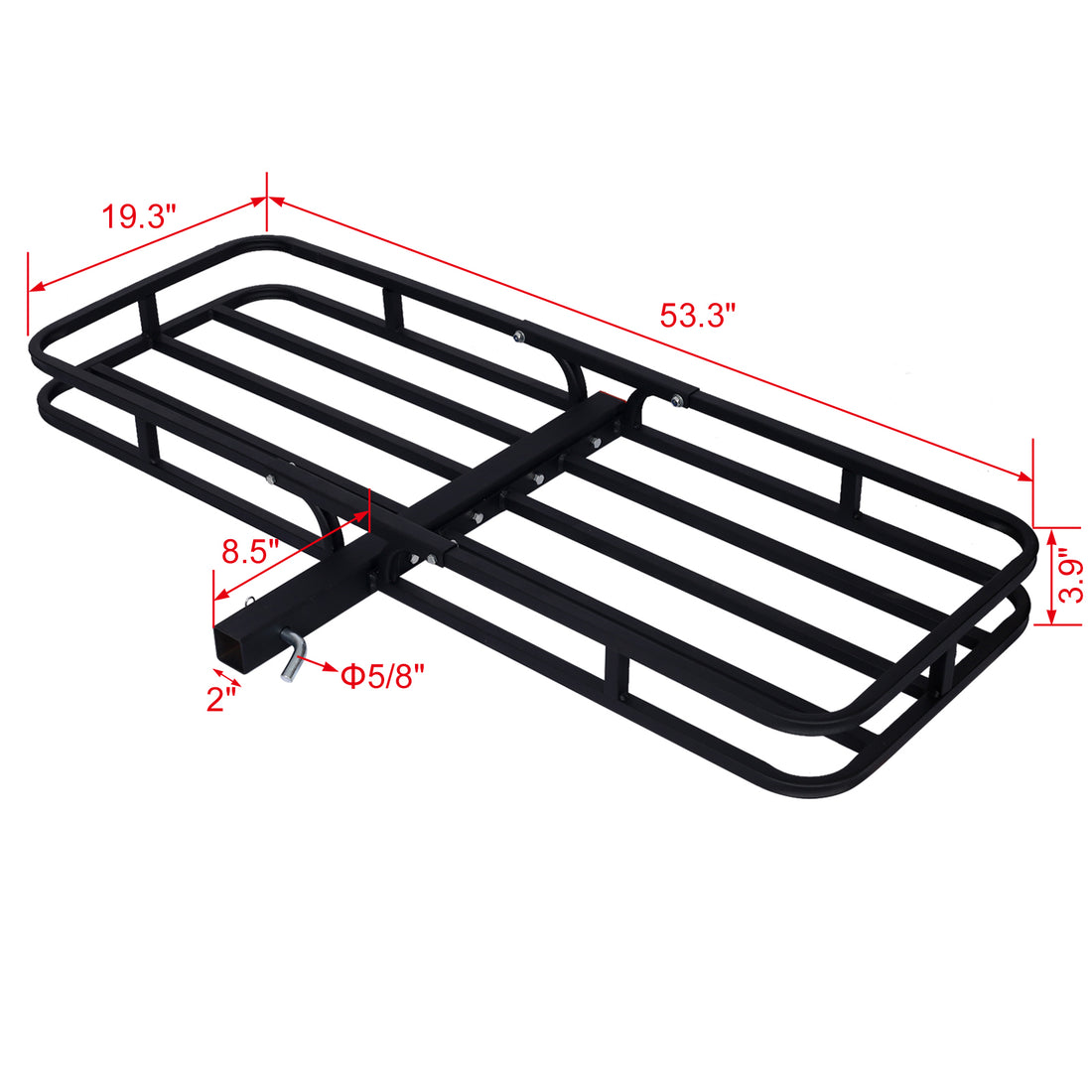 Hitch Mount Cargo Carrier ,Rear Cargo Rack For Suv, Truck, Car,Luggage Basket Rack Fits 2" Receiver Black Steel