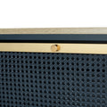 3 Metal Door Shoe Rack, Freestanding Modern Shoe Storage Cabinet, Metal Rattan, For Entryway Blue Gray Particle Board