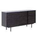 Combo Mid Century Sideboard Buffet Table Or Tv Stand With Storage For Living Room Kitchen Walnut Wood Stainless Steel