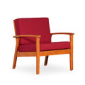 Deep Seat Eucalyptus Chair, Natural Oil Finish, Burdy Cushions Natural Eucalyptus