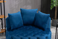 Accent Chair Classical Barrel Chair For Living Room Modern Leisure Sofa Chair Blue Blue Foam Velvet