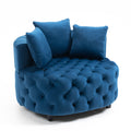 Accent Chair Classical Barrel Chair For Living Room Modern Leisure Sofa Chair Blue Blue Foam Velvet