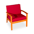 Deep Seat Eucalyptus Chair, Natural Oil Finish, Burdy Cushions Natural Eucalyptus