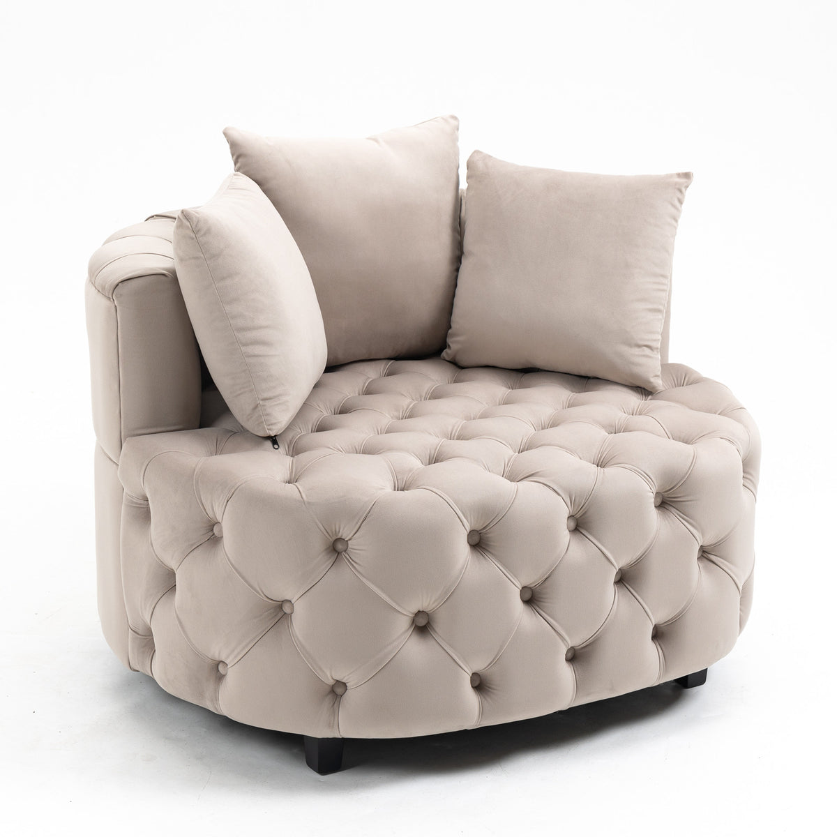 Accent Chair Classical Barrel Chair For Living Room Modern Leisure Sofa Chair Khaki Khaki Foam Velvet