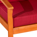 Deep Seat Eucalyptus Chair, Natural Oil Finish, Burdy Cushions Natural Eucalyptus