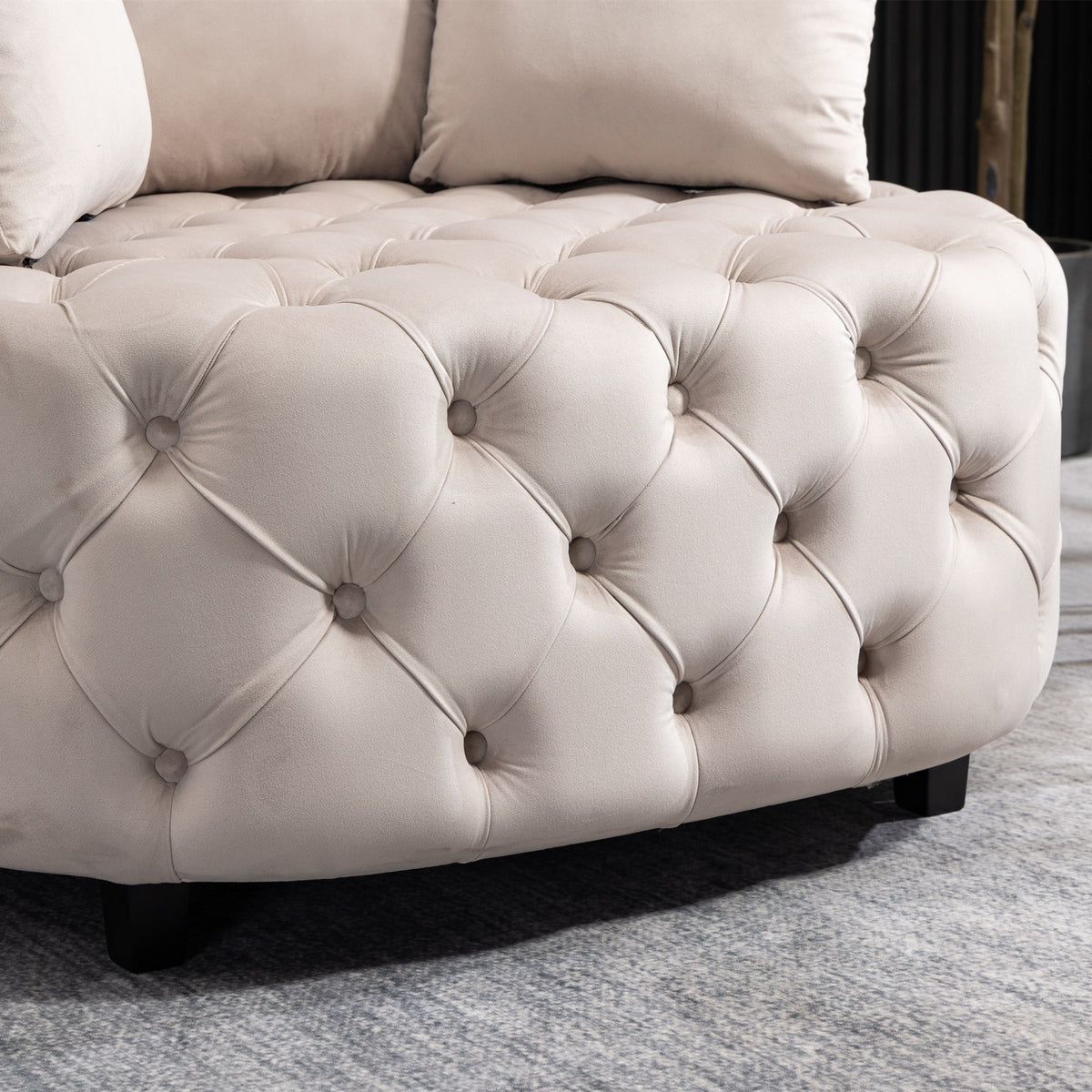 Accent Chair Classical Barrel Chair For Living Room Modern Leisure Sofa Chair Khaki Khaki Foam Velvet