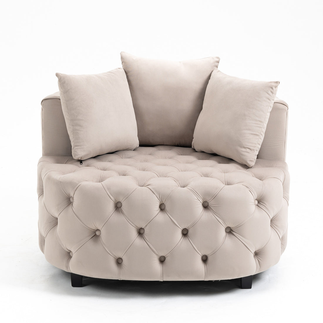Accent Chair Classical Barrel Chair For Living Room Modern Leisure Sofa Chair Khaki Khaki Foam Velvet