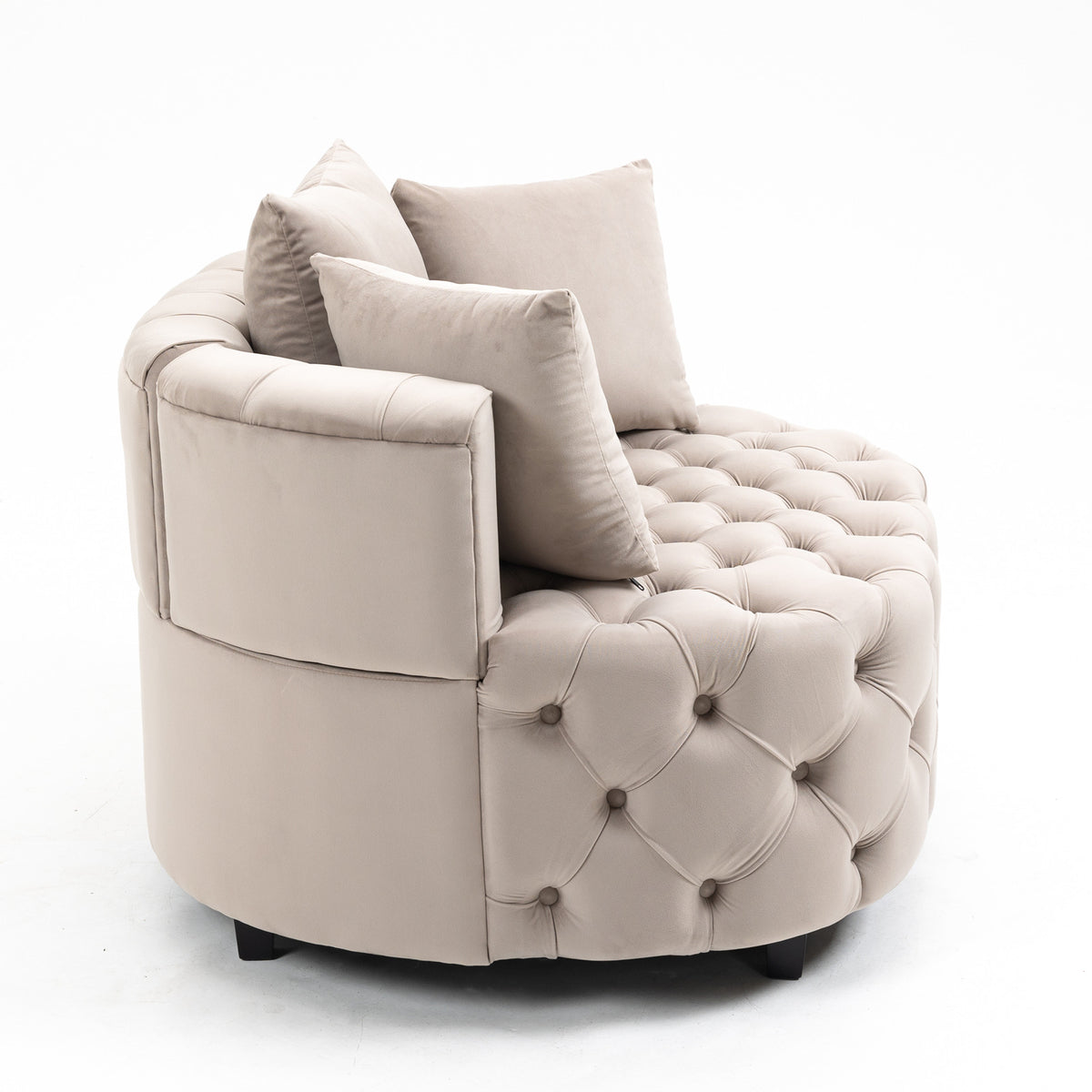 Accent Chair Classical Barrel Chair For Living Room Modern Leisure Sofa Chair Khaki Khaki Foam Velvet