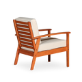 Deep Seat Eucalyptus Chair, Natural Oil Finish, Burdy Cushions Natural Eucalyptus