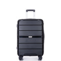 Hardshell Suitcase Spinner Wheels Pp Luggage Sets Lightweight Durable Suitcase With Tsa Lock,3 Piece Set 20 24 28 ,Black Black Polypropylene