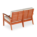 Eucalyptus Loveseat With Cushions Natural Oil, Burdy Natural Polyester Eucalyptus