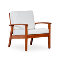 Deep Seat Eucalyptus Chair, Natural Oil Finish, Burdy Cushions Natural Eucalyptus