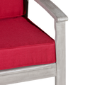 Eucalyptus Loveseat With Cushions, Silver Gray Finish, Burdy Cushions Silver Grey Eucalyptus