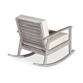 Eucalyptus Rocking Chair With Cushions, Silver Gray Finish, Navy Cushions Silver Grey Eucalyptus