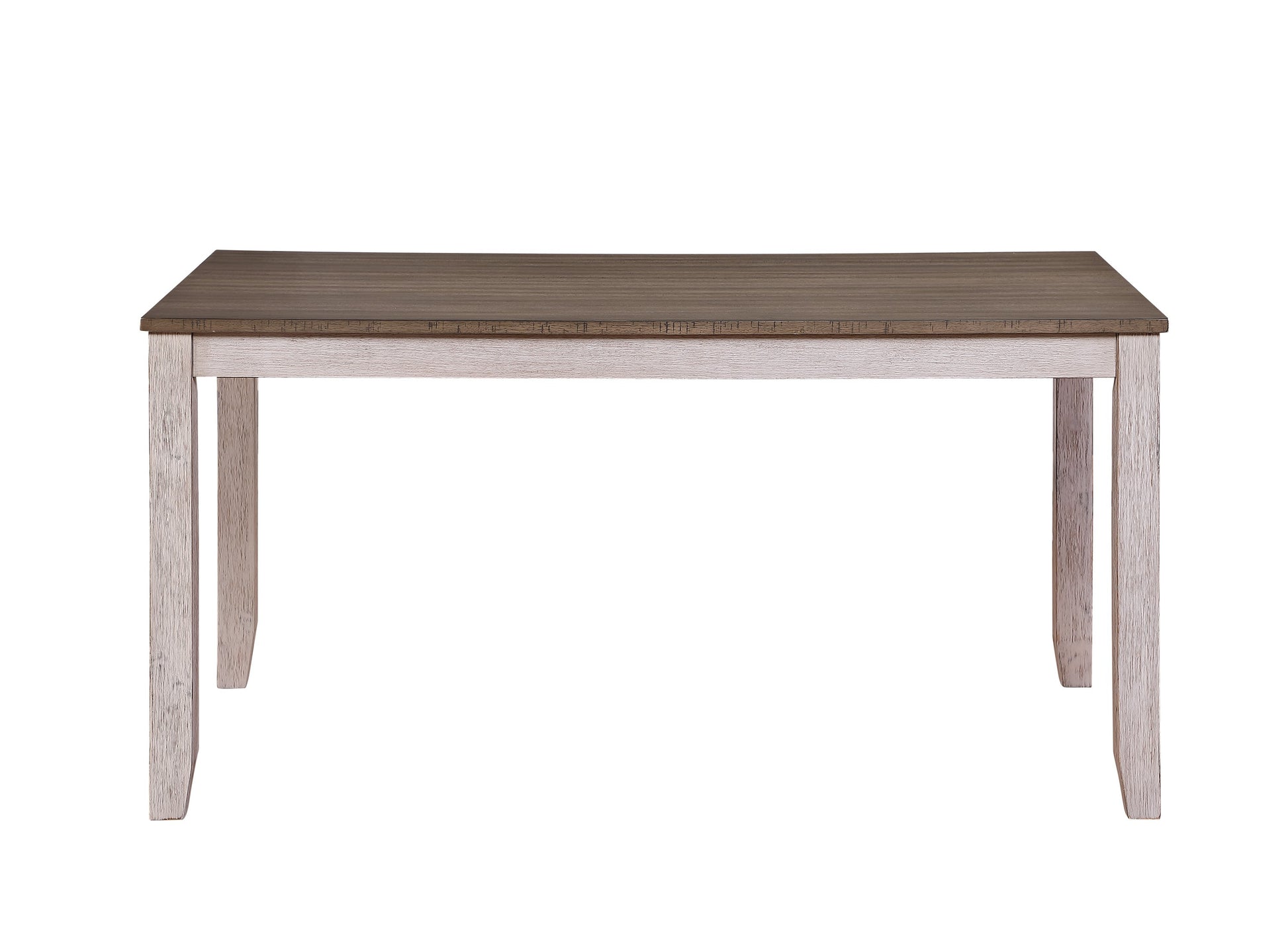 Grayish White And Brown Finish Casual Dining Room Furniture 7Pc Dining Set Rectangular Wooden Table And 6X Side Chairs Fabric Upholstered Seat Multicolor Seats 6 Dining Room Rectangular Dining Table With Chair Wood