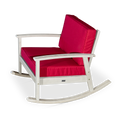 Eucalyptus Rocking Chair With Cushions, Driftwood Gray Finish, Burdy Cushions Gray Eucalyptus