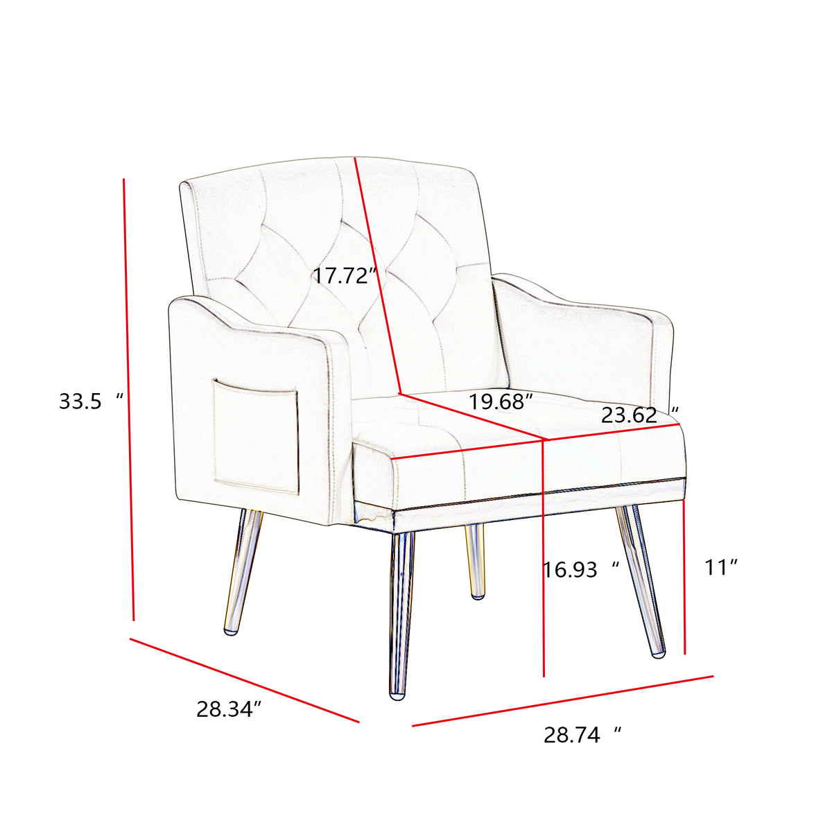 Cream White Velvet Armchair With Metal Legs Cream White Velvet