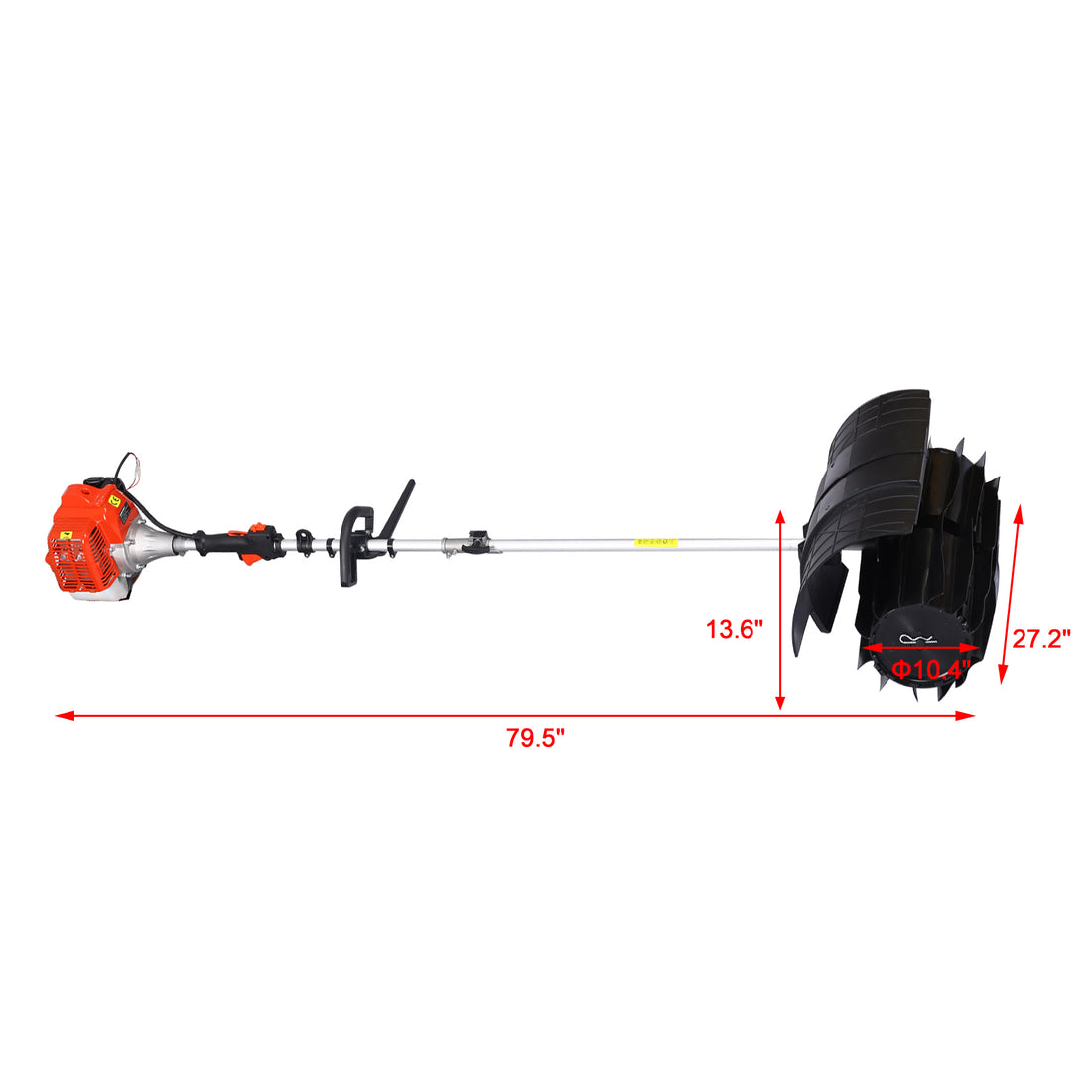 Snow Sweeper Gasoline Powered Paddle Pro,52Cc 2 Stroke ,Paddle 27.2X10.4" Epa Orange Plastic