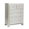 Glamorous Modern Design 1Pc Chest Of 6X Storage Drawers Faux Crystals Knobs Silver Finish Bedroom Furniture Silver Bedroom Glam,Modern Wood
