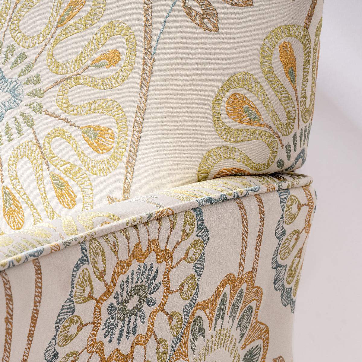 Accent Chairs For Living Room Beige Yellow Fabric