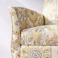 Accent Chairs For Living Room Beige Yellow Fabric