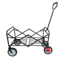 Folding Wagon Garden Shopping Beach Cart Black Black Metal