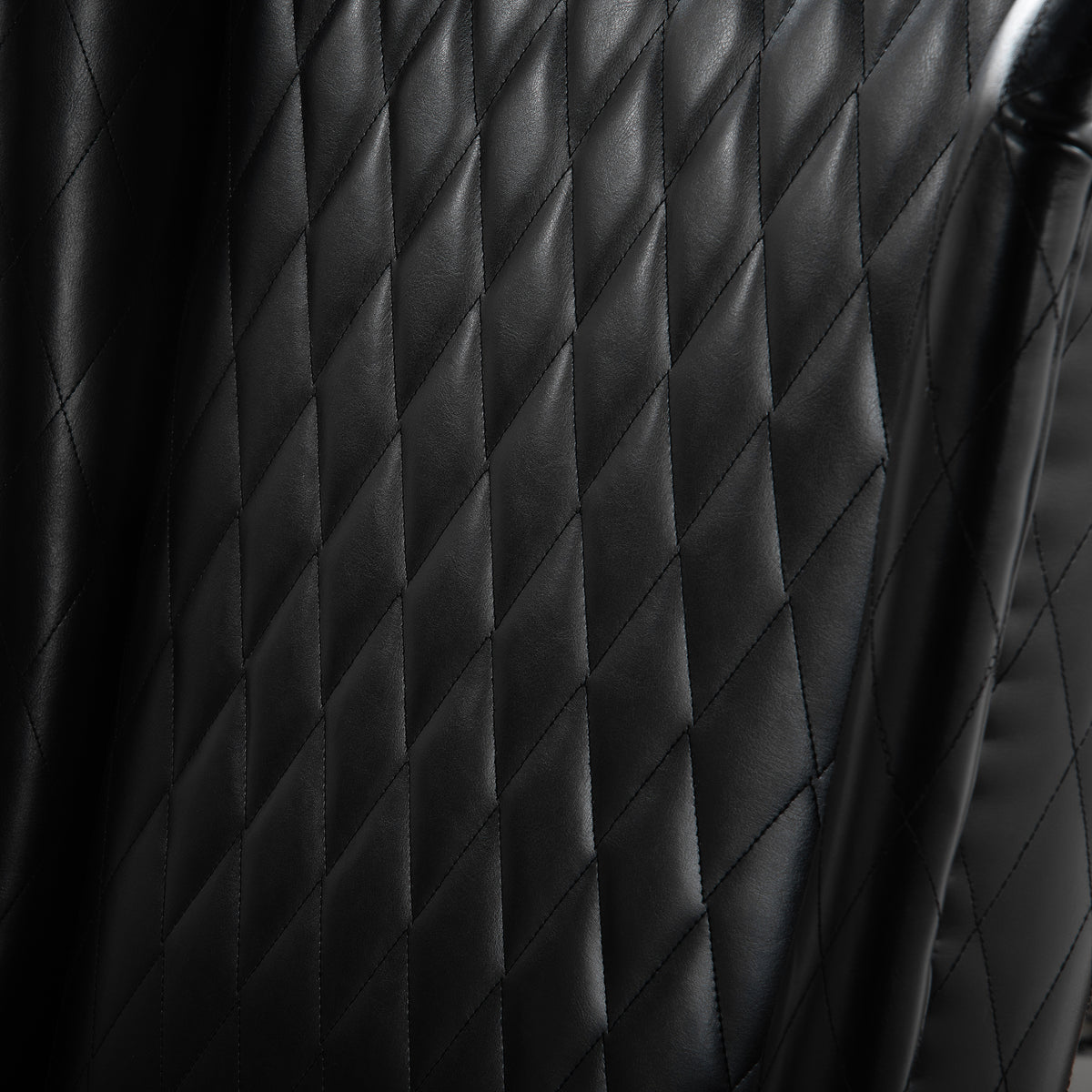 23.03" Wide Faux Leather High Back Accent Chair, Comfy High Wingback Chair, Living Room Chair With Soft Padded & Wooden Legs, Modern Side Chair For Living Room, Bedroom, Black Black Pu
