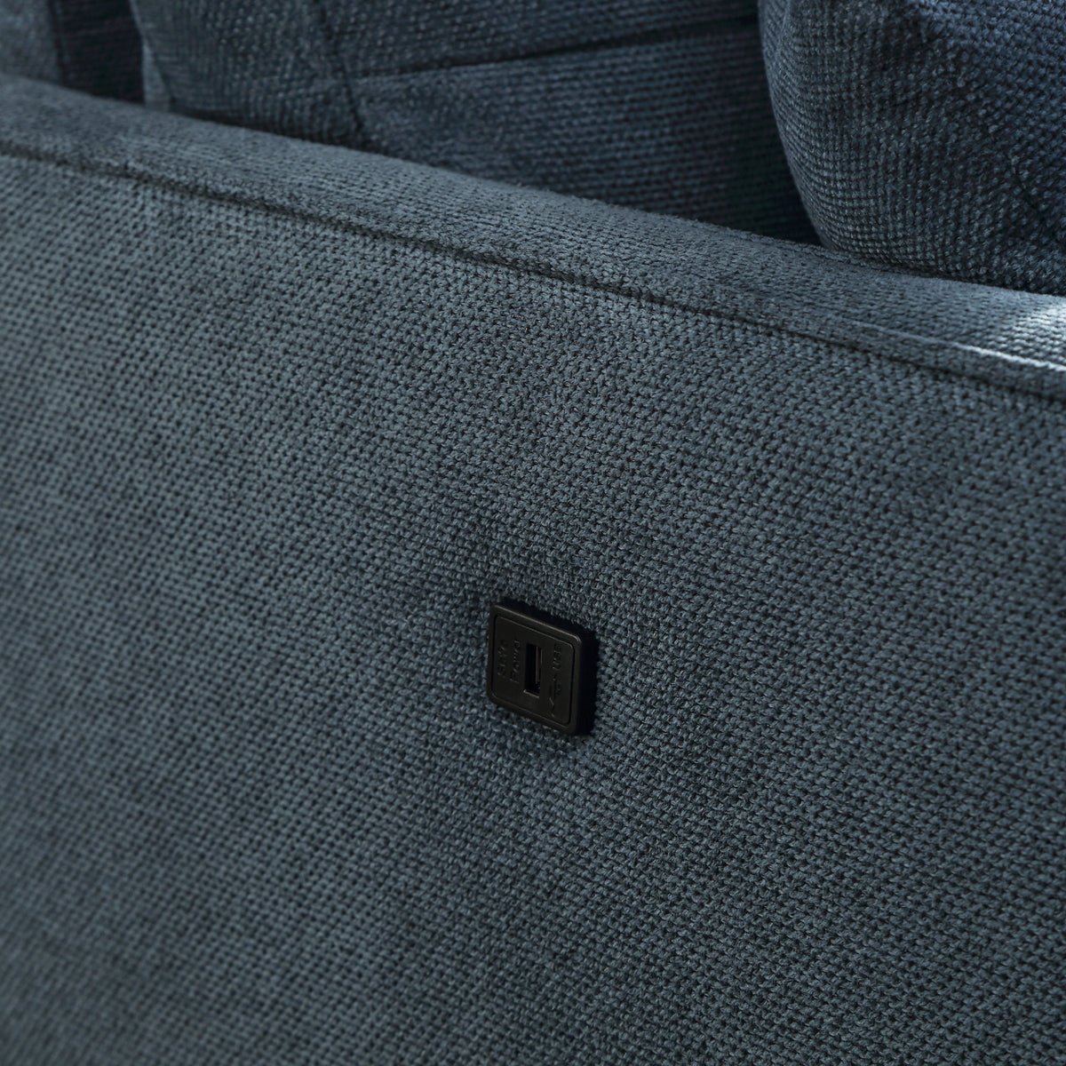 Living Space Sofa 3 Seater With Waterproof Fabricusb Charge Port Dark Blue Foam Fabric 3 Seat