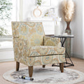 Accent Chairs For Living Room Beige Yellow Fabric