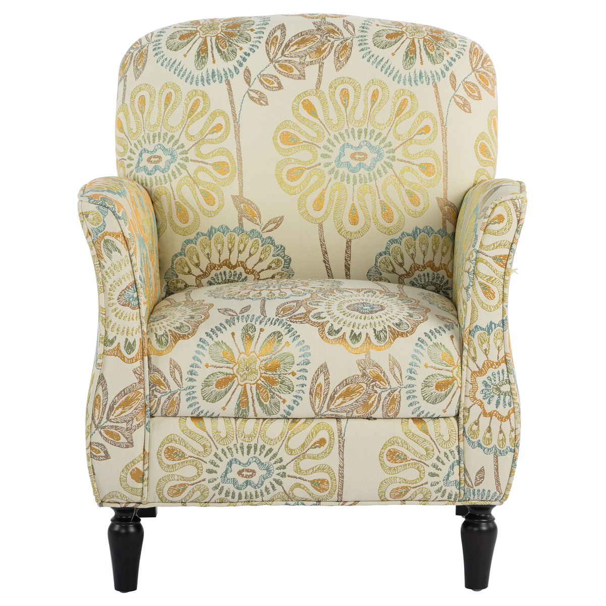 Accent Chairs For Living Room Beige Yellow Fabric
