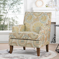 Accent Chairs For Living Room Beige Yellow Fabric