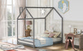 Full Size House Bed Wood Bed, Gray Old Sku:Wf281436Aae Gray Solid Wood