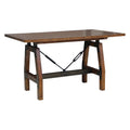 Rustic Brown And Gunmetal Finish 1Pc Counter Height Dining Table Industrial Design Wooden Dining Furniture Brown Mix Dining Room Industrial,Rustic Wood