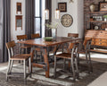 Rustic Brown And Gunmetal Finish 1Pc Counter Height Dining Table Industrial Design Wooden Dining Furniture Brown Mix Dining Room Industrial,Rustic Wood